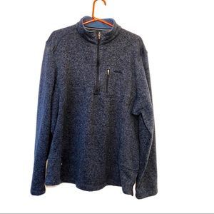 Mens Blue Heather Woolrich Quarter-Zip